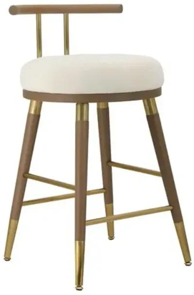 Ryker Barstool - Cream Velvet/Ash - White