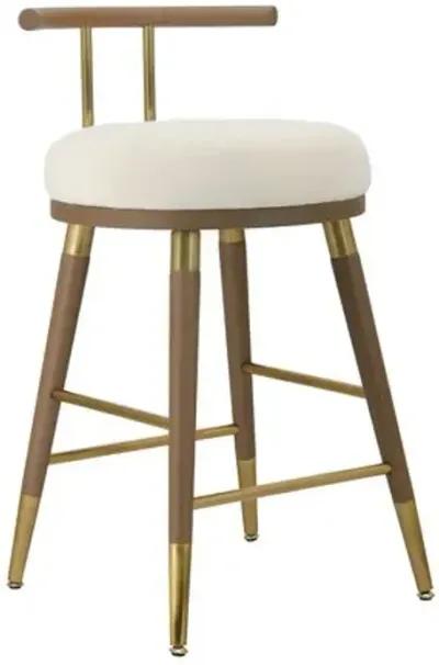 Ryker Counter Stool - Cream Velvet/Ash