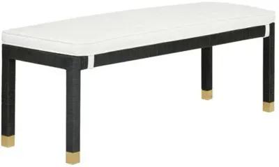 Valentino Rattan Bench - White Performance - Black