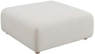 Camden Square Ottoman - Cream Boucle - White