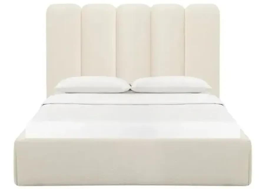 Serenity Bed - Cream Bouclé - White