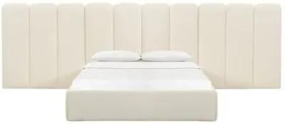 Serenity Panel Bed - Cream Bouclé - White - Upholstered