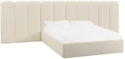 Serenity Panel Bed - Cream Bouclé - White - Upholstered