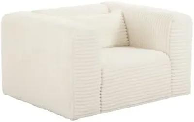 Phoenix Oversized Armchair - Cream Corduroy Performance - White