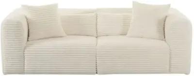 Phoenix Modular Loveseat - Cream Corduroy Performance - White