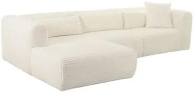 Phoenix Fluffy Oversized Cream Corduroy Modular Sectional - White