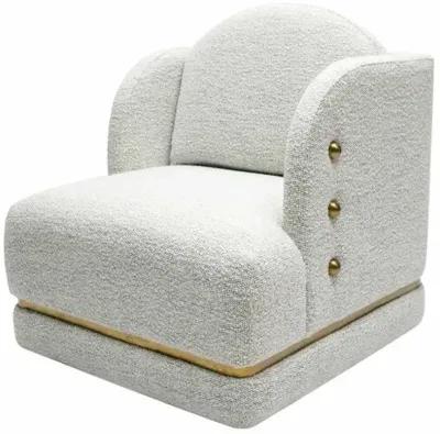 Olive Nubby Chenille Accent Chair - White, Comfortable, Durable