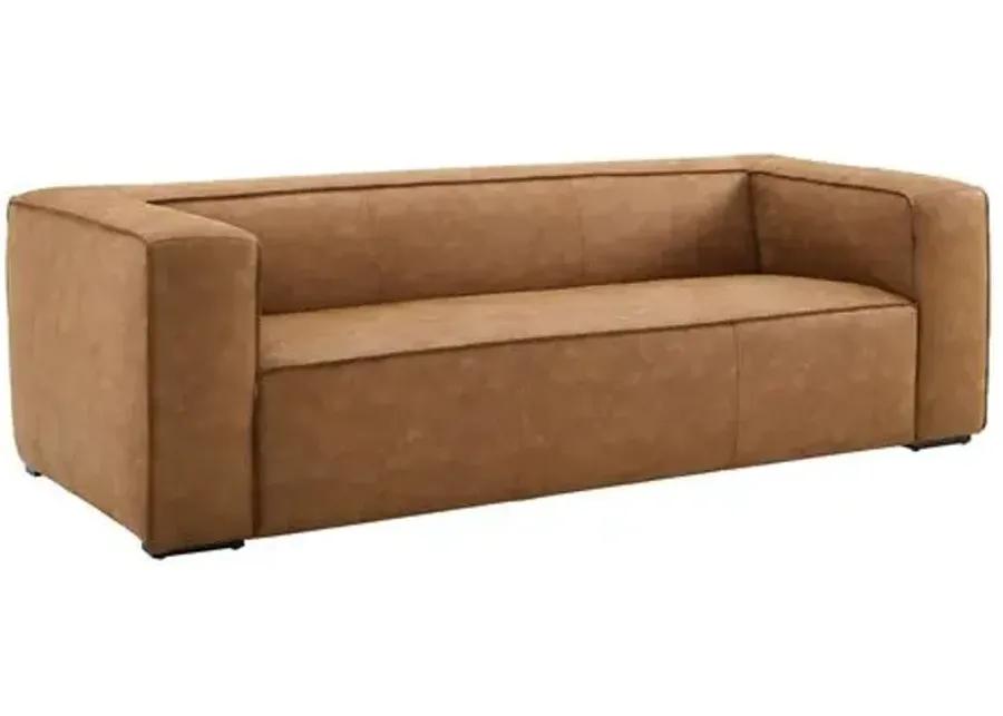 Jamison Leather Sofa - Brown