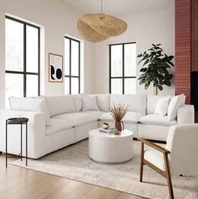 Benji Performance Modular 5-Pc L-Sectional - White