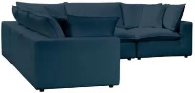 Benji Performance Modular 5-Pc L-Sectional - Blue