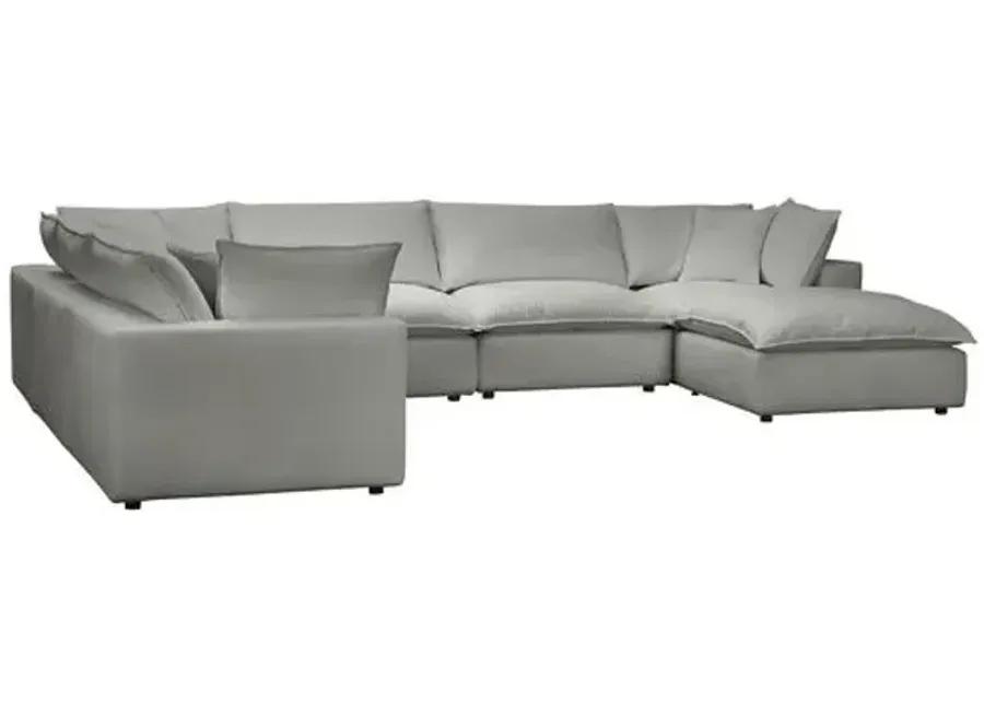 Benji Performance Modular 7-Pc Chaise Sectional - Gray - Comfortable, Sturdy, Stylish