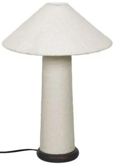 Logan Boucle Table Lamp - White