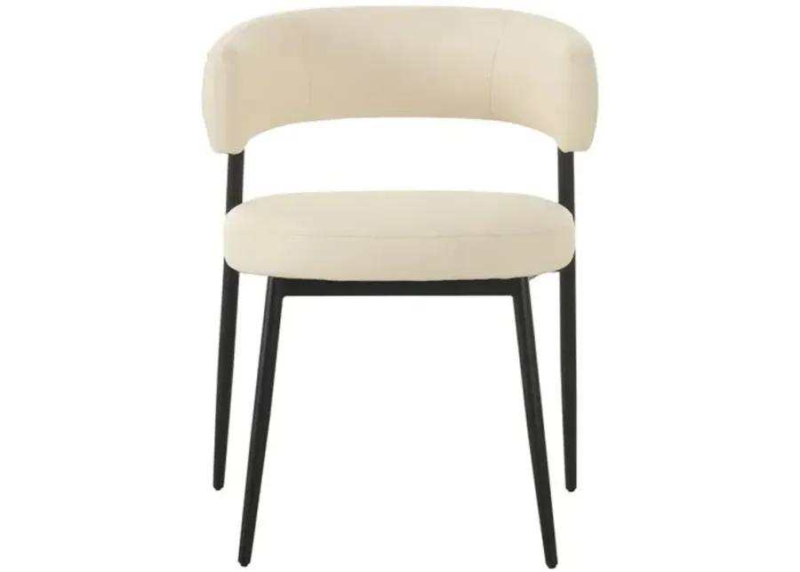 Bella Vegan Leather Dining Chair - Cream - White