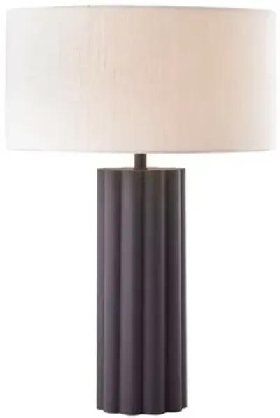 Olive Fluted Table Lamp - Gray