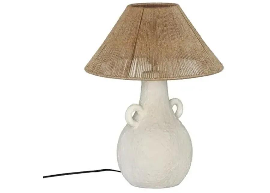 Jude Ceramic Table Lamp - Natural/White - Multi