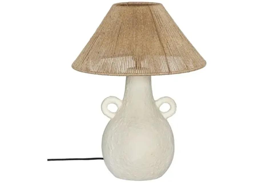 Jude Ceramic Table Lamp - Natural/White - Multi