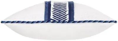 Marina Chevron Trim Pillow - White/Blue