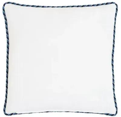 Marina Chevron Trim Pillow - White/Blue