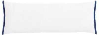 Marina Emroidered Long Lumbar Pillow - White/Blue