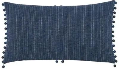 Wave Beaded Trim Lumbar Pillow - Glacier Blue