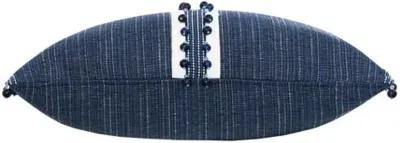 Wave Beaded Trim Lumbar Pillow - Glacier Blue