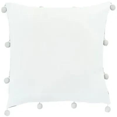 Isla Ball Trim Pillow - Indigo/White