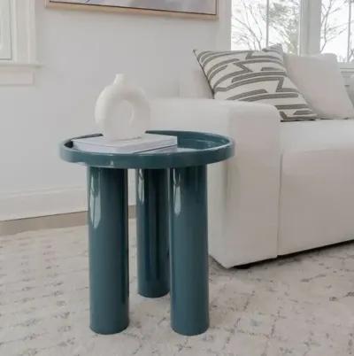 Starla Round End Table - Blue