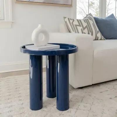 Starla Round End Table - Blue