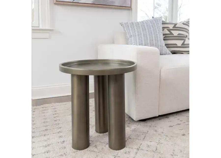 Starla Round End Table - Silver