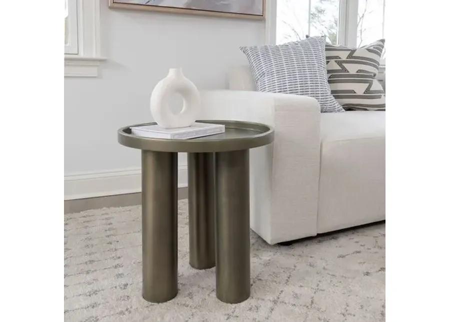 Starla Round End Table - Silver