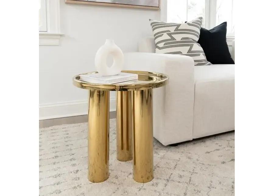 Starla Round End Table - Gold