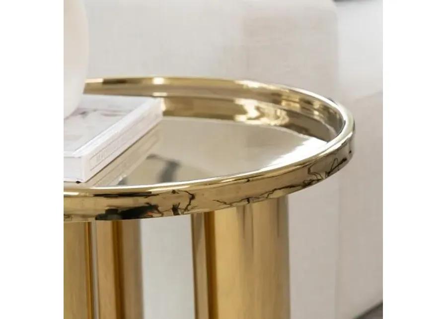 Starla Round End Table - Gold