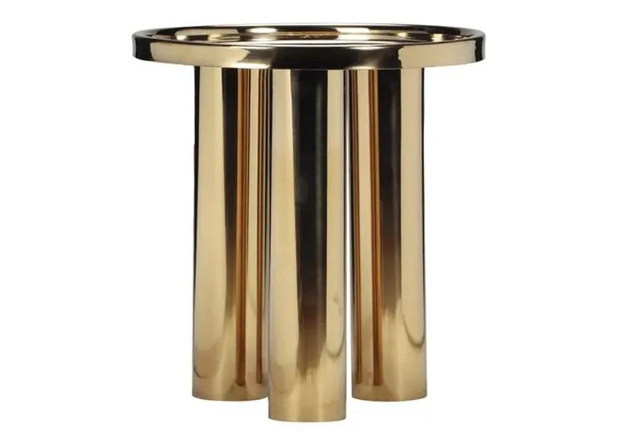 Starla Round End Table - Gold