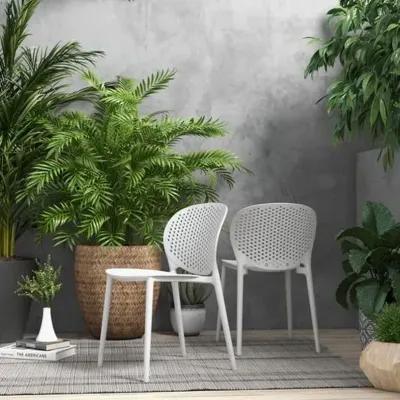 Set of 4 Etta Outdoor Side Chairs - White