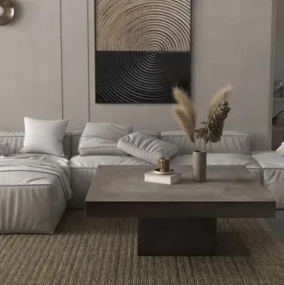 Elwood Square Concrete Coffee Table - Gray