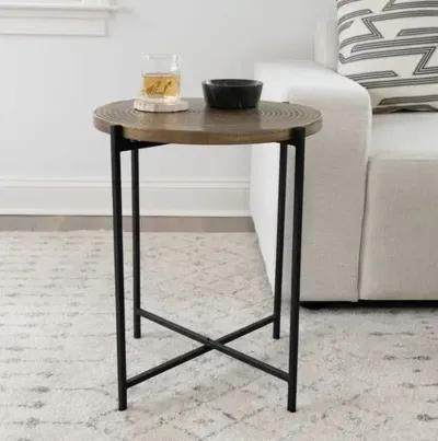 Nyx End Table - Antique Brass - Gold