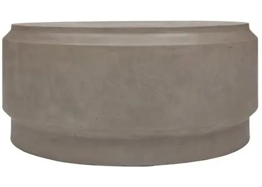 Elwood Barrel Concrete Coffee Table - Dark Grey - Gray