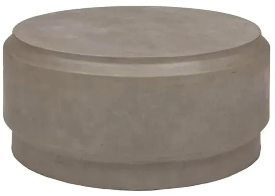 Elwood Barrel Concrete Coffee Table - Dark Grey - Gray