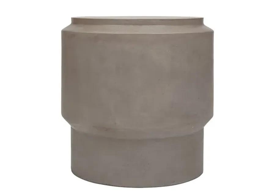 Elwood Barrel Concrete End Table - Dark Grey - Gray