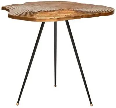 Carla Organic Slab End Table - Cast Aluminum - Handcrafted - Gold