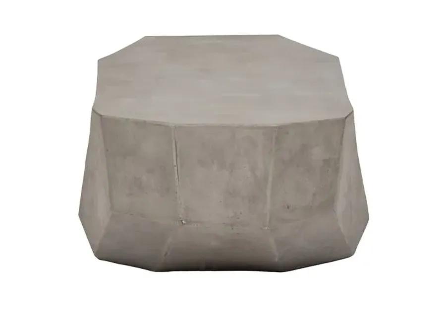 Elwood Geometric Concrete Coffee Table - Dark Grey - Gray