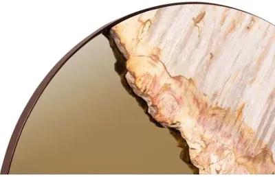 Roxana Petrified Wood Accent Round Wall Mirror