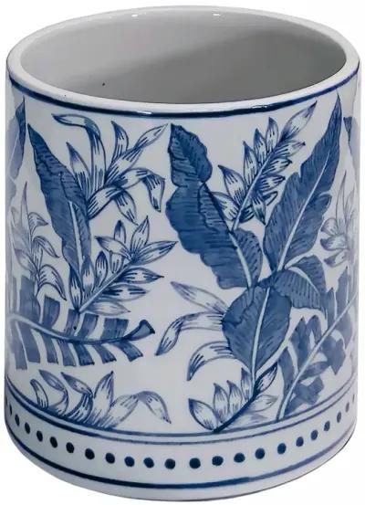 Tropical Leaves Tissue Box - Blue