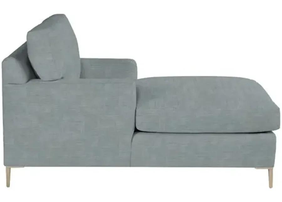 Hinton Chaise - Crypton Linen - Handcrafted - Blue - Comfortable, Sturdy, Stylish, Eco-Friendly, Eco-Friendly