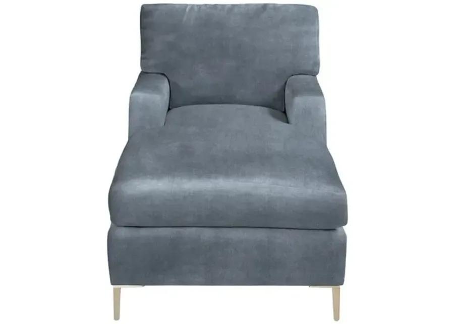 Hinton Chaise - Crypton Velvet - Handcrafted - Blue - Comfortable, Sturdy, Stylish, Eco-Friendly, Eco-Friendly