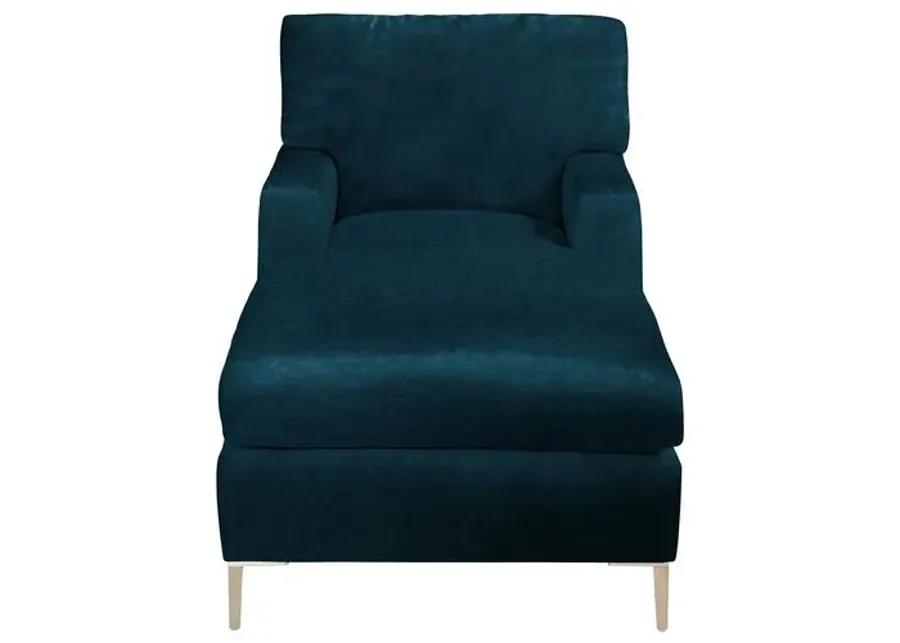 Hinton Chaise - Crypton Velvet - Handcrafted - Blue - Comfortable, Sturdy, Stylish, Eco-Friendly, Eco-Friendly