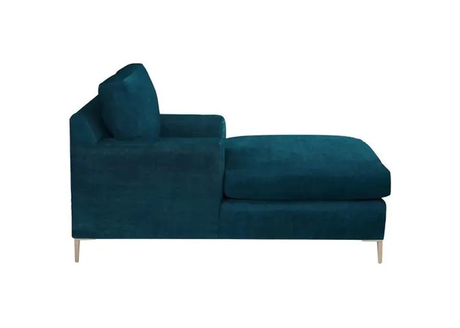 Hinton Chaise - Crypton Velvet - Handcrafted - Blue - Comfortable, Sturdy, Stylish, Eco-Friendly, Eco-Friendly