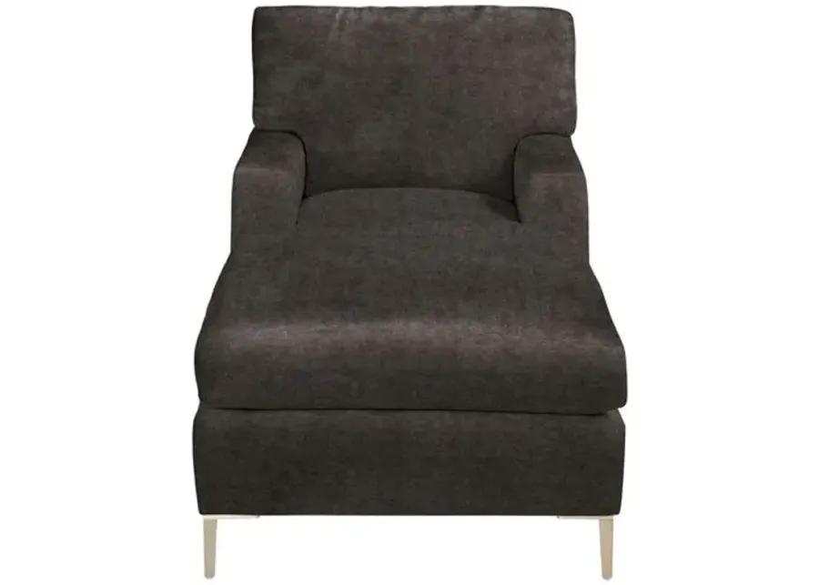 Hinton Chaise - Crypton Velvet - Handcrafted - Gray - Comfortable, Sturdy, Stylish, Eco-Friendly, Eco-Friendly