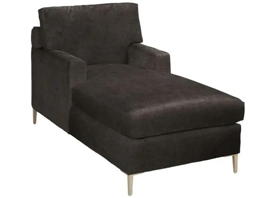 Hinton Chaise - Crypton Velvet - Handcrafted - Gray - Comfortable, Sturdy, Stylish, Eco-Friendly, Eco-Friendly