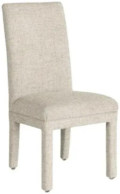 Monroe Side Chair - Crypton Linen - Handcrafted - Ivory